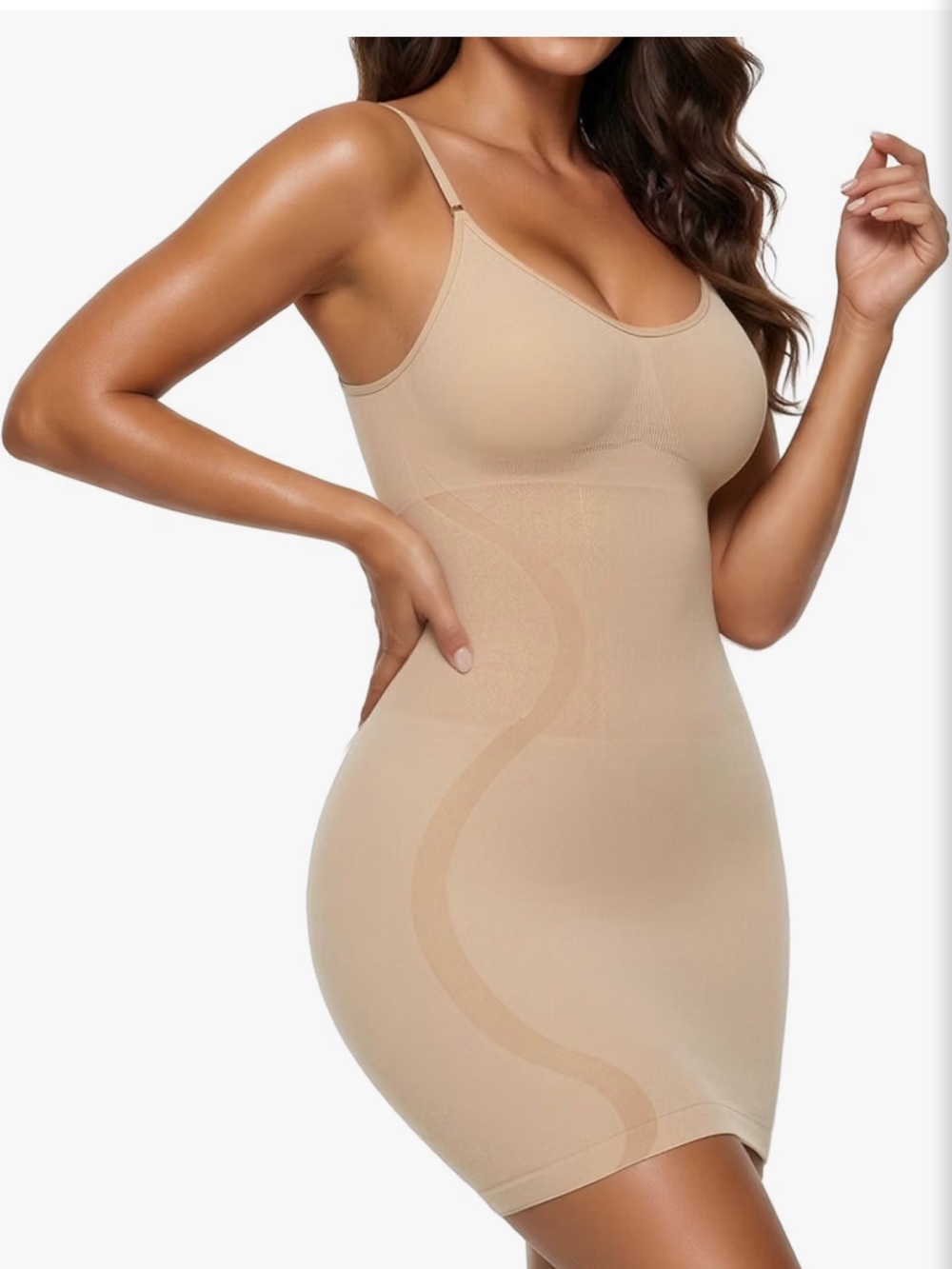 NWT✨Seamless Low Back Nude Shapewear Slip Dress - Supportive Body Shaper